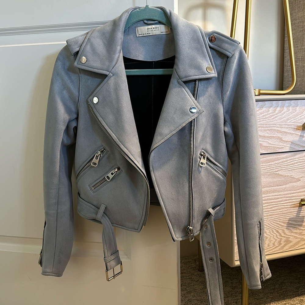[Zara] Suede Moto Jacket